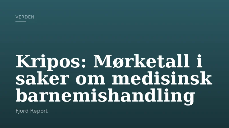 Kripos: Mørketall i saker om medisinsk barnemishandling