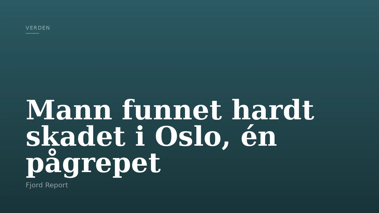 Mann funnet hardt skadet i Oslo, én pågrepet