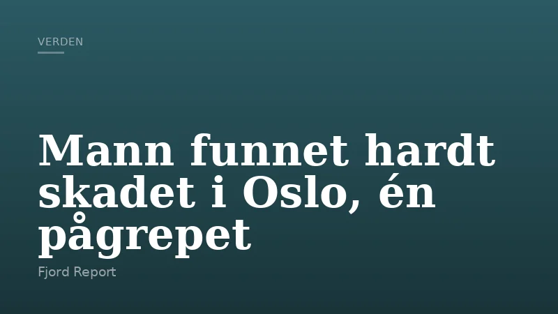 Mann funnet hardt skadet i Oslo, én pågrepet