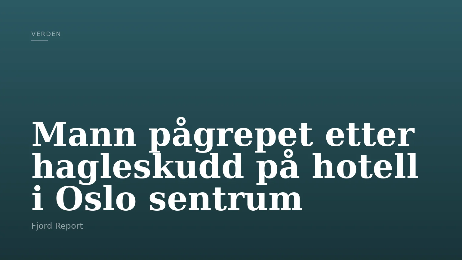 Mann pågrepet etter hagleskudd på hotell i Oslo sentrum