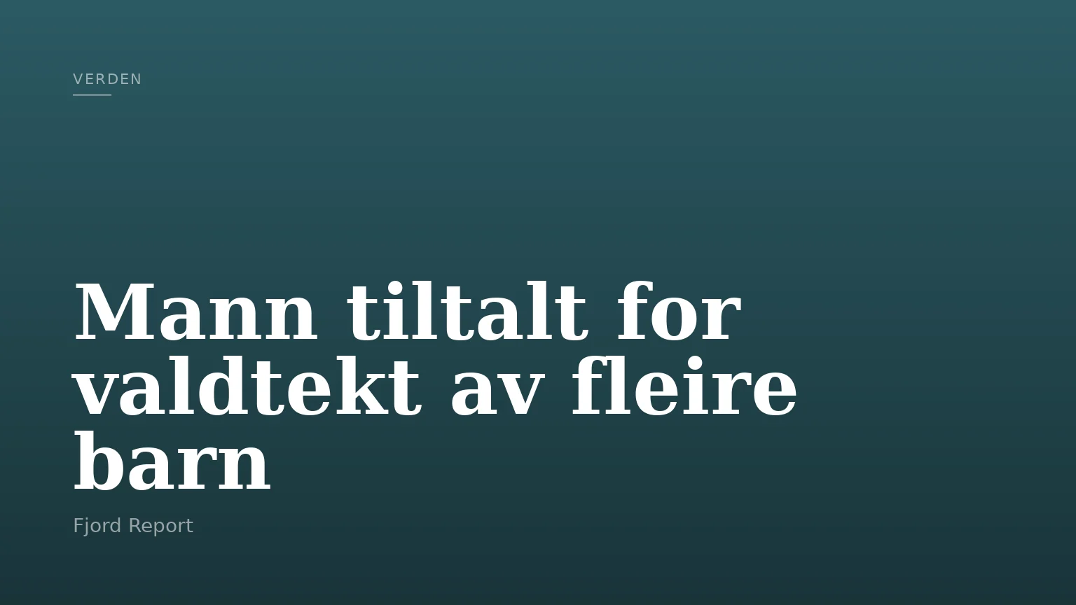Mann tiltalt for valdtekt av fleire barn