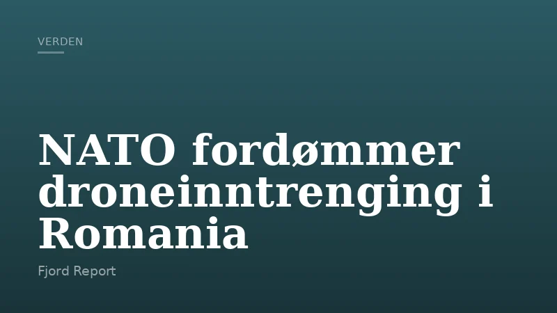 NATO fordømmer droneinntrenging i Romania
