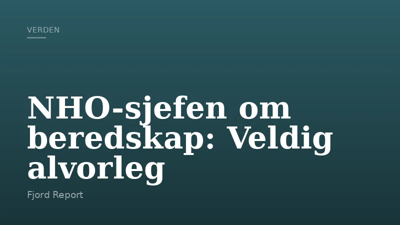 NHO-sjefen om beredskap: Veldig alvorleg