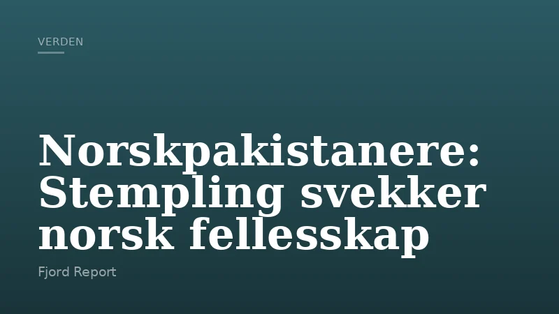 Norskpakistanere: Stempling svekker norsk fellesskap