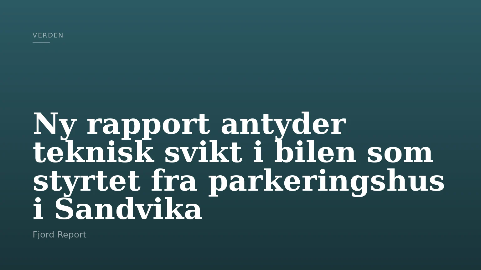 Ny rapport antyder teknisk svikt i bilen som styrtet fra parkeringshus i Sandvika