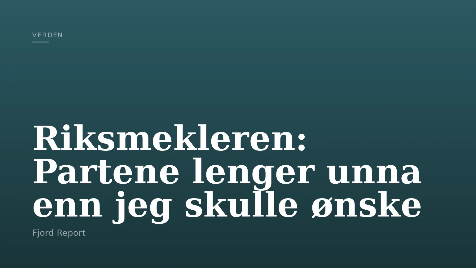 Riksmekleren: Partene lenger unna enn jeg skulle ønske