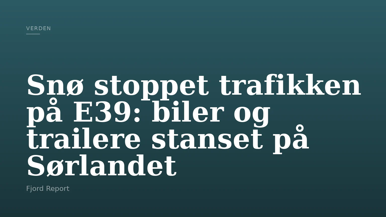 Snø stoppet trafikken på E39: biler og trailere stanset på Sørlandet