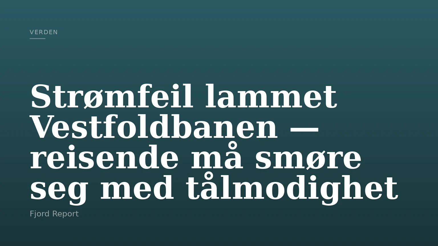 Strømfeil lammet Vestfoldbanen — reisende må smøre seg med tålmodighet
