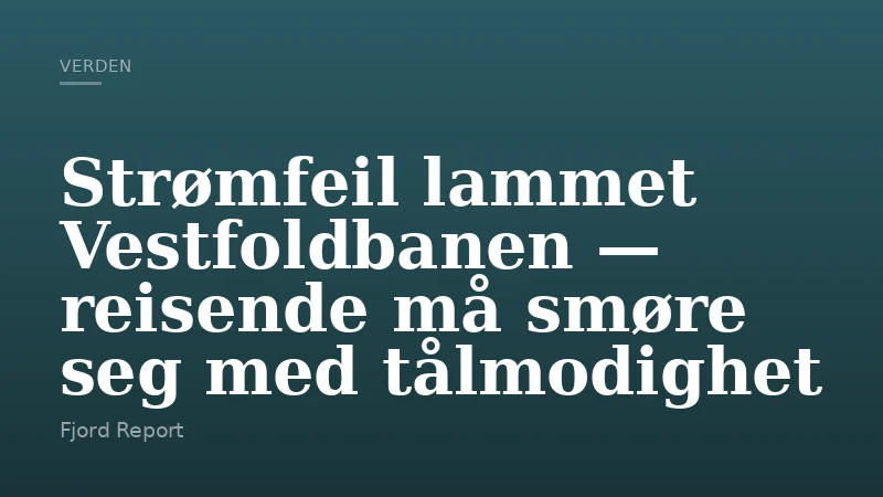 Strømfeil lammet Vestfoldbanen — reisende må smøre seg med tålmodighet