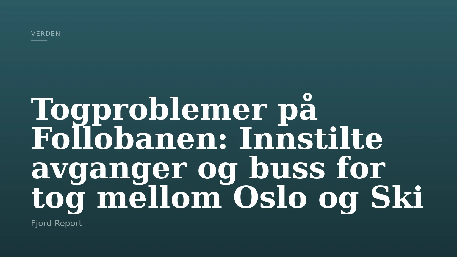 Togproblemer på Follobanen: Innstilte avganger og buss for tog mellom Oslo og Ski