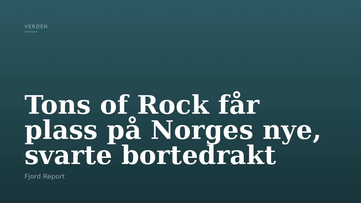 Tons of Rock får plass på Norges nye, svarte bortedrakt