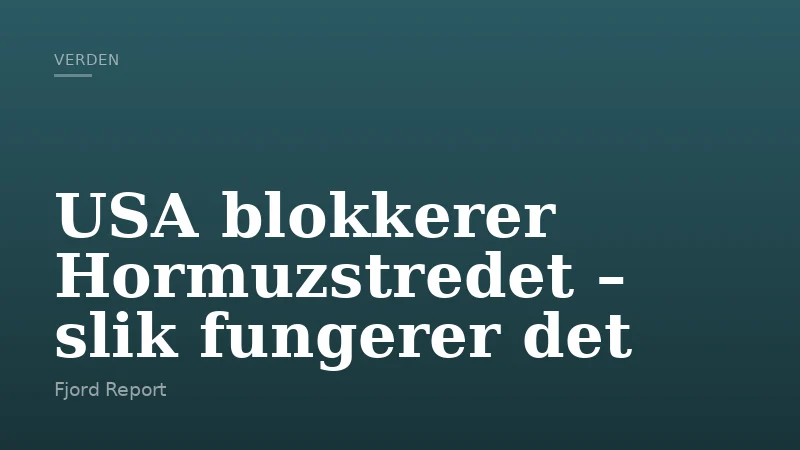 USA blokkerer Hormuzstredet – slik fungerer det